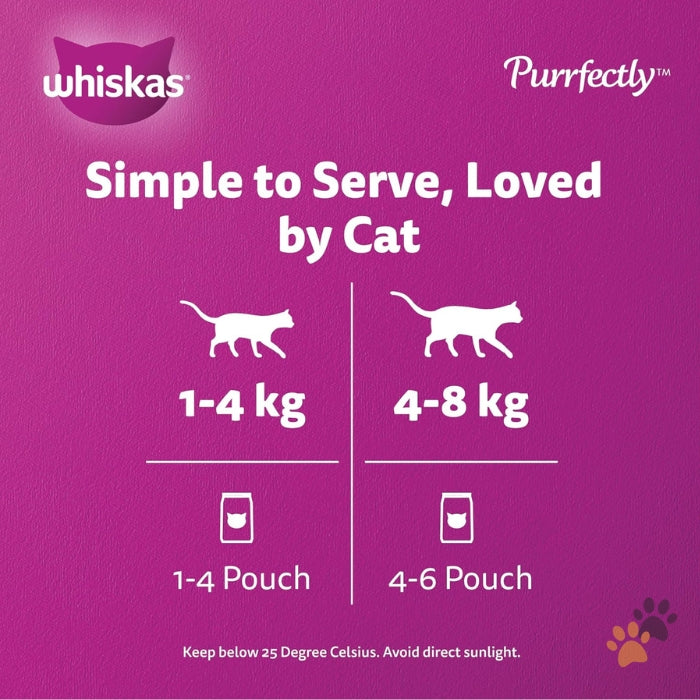 WHISKAS PURRFECTLY TUNA & SALMON IN JELLY ADULT WET CAT FOOD