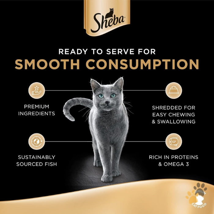 SHEBA SUSTAINABLE WHITE FISH FILETS ADULT CAT FOOD