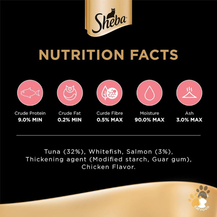 SHEBA TUNA AND SALMON IN GRAVY WET CAT FOOD