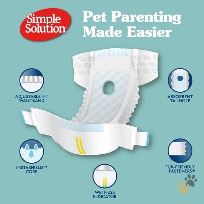 SIMPLE SOLUTION DISPOSABLE FEMALE DOG DIAPERS