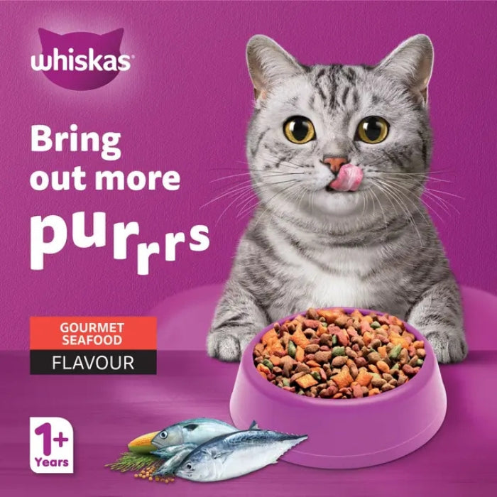 WHISKAS GOURMET SEAFOOD ADULT DRY CAT FOOD