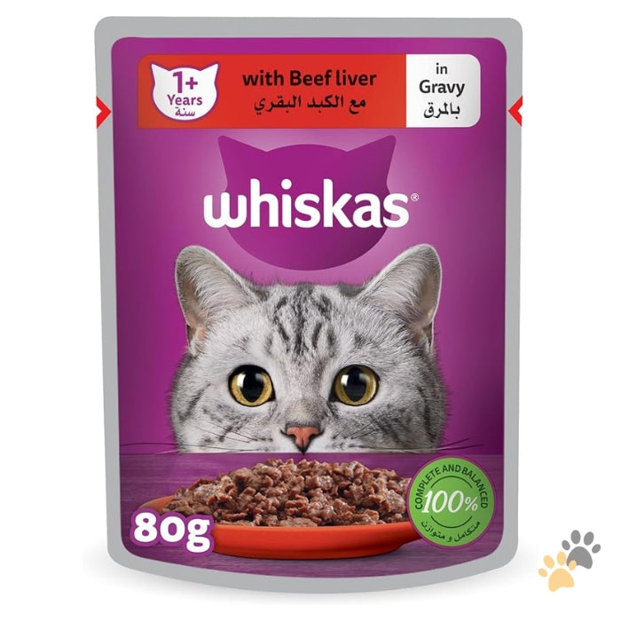WHISKAS BEEF LIVER IN GRAVY COMPLETE & BALANCED NUTRITION