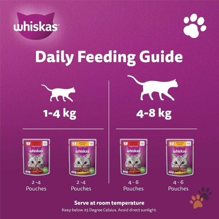 WHISKAS WET CAT FOOD MEATY SELECTION IN GRAVY