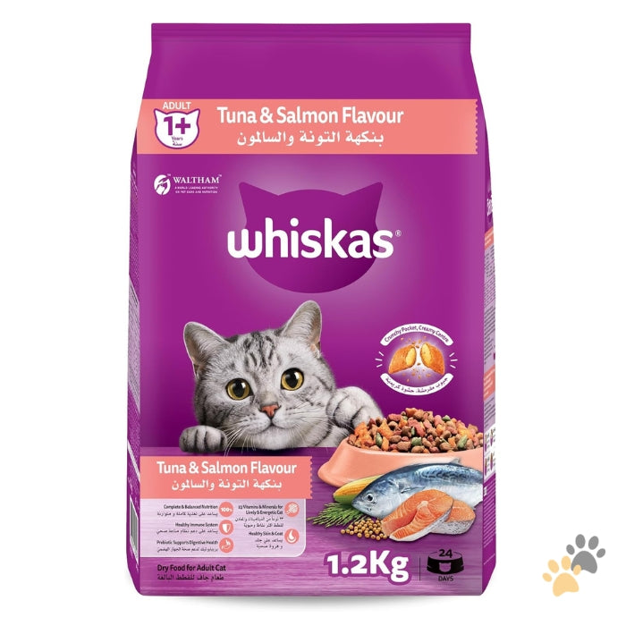 WHISKAS ADULT 1+ YEAR TUNA AND SALMON DRY CAT FOOD