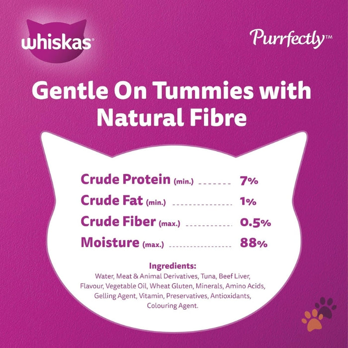 WHISKAS PURRFECTLY TUNA IN JELLY ADULT WET CAT FOOD
