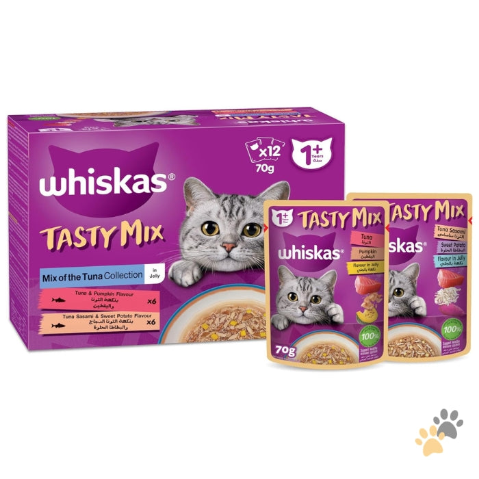 WHISKAS TASTY 1+ YEARS MIX TUNA COLLECTION IN JELLY