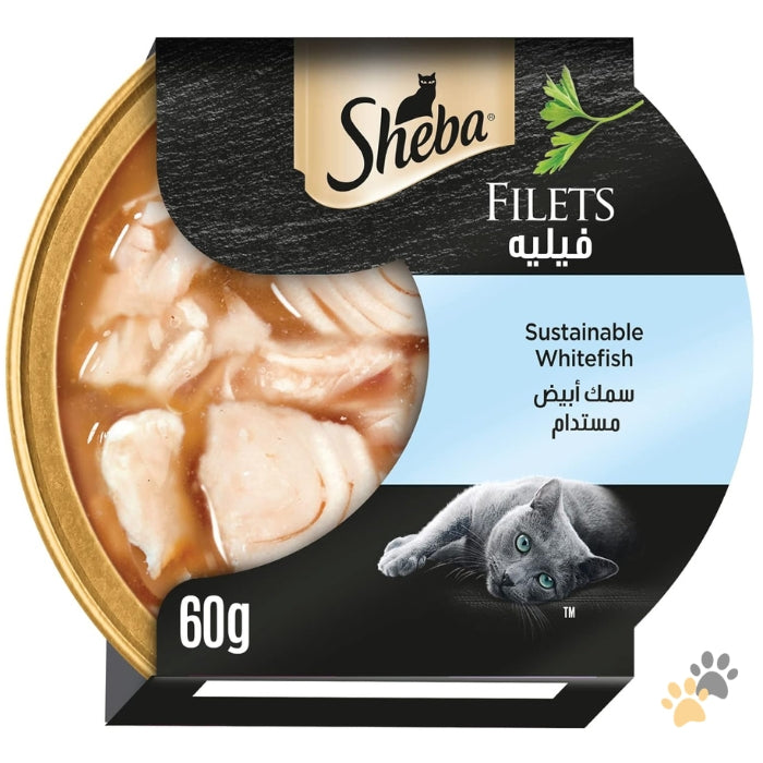 SHEBA SUSTAINABLE WHITE FISH FILETS ADULT CAT FOOD