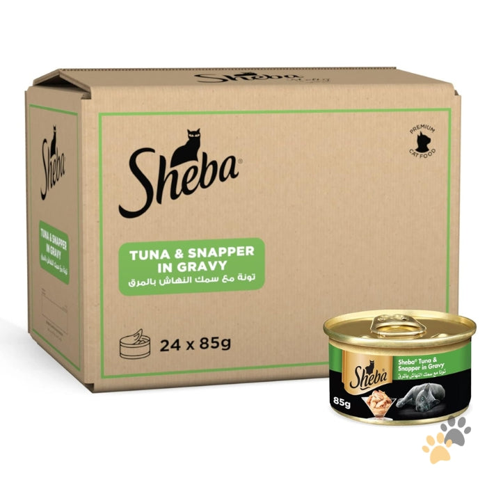 SHEBA TUNA AND SNAPPER IN GRAVY WET CAT FOOD BOX