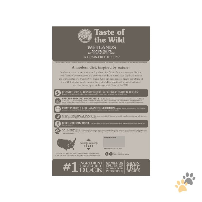 TASTE OF THE WILD WETLANDS CANINE RECIPE WITH ROASTED FOWL