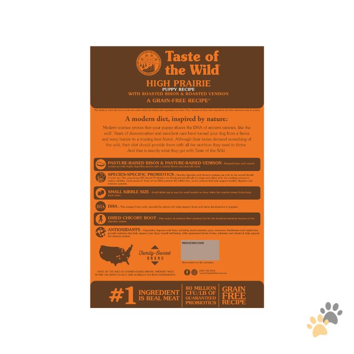 TASTE OF THE WILD HIGH PRAIRIE PUPPY RECIPE WITH ROASTED BISON & ROASTED VENISON