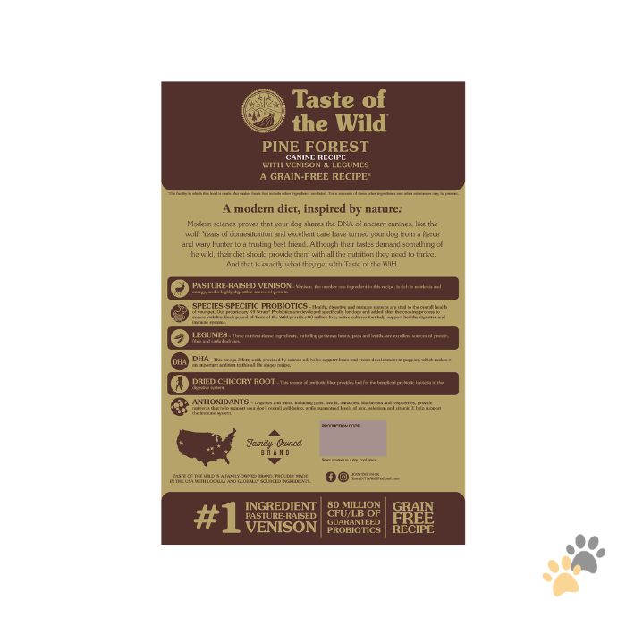 TASTE OF THE WILD PINE FOREST CANINE RECIPE WITH VENISON & LEGUMES