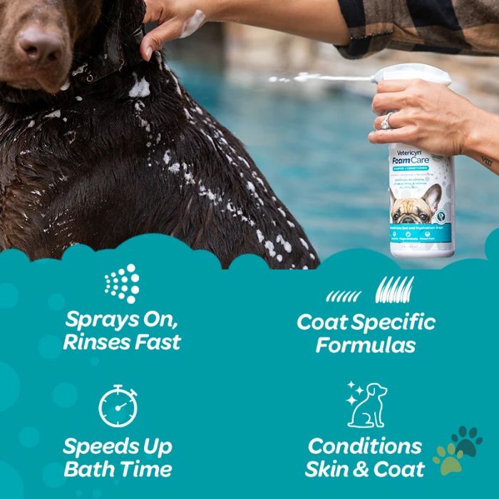 VETERICYN FOAMCARE SPRAY-ON PET SHAMPOO & CONDITIONER