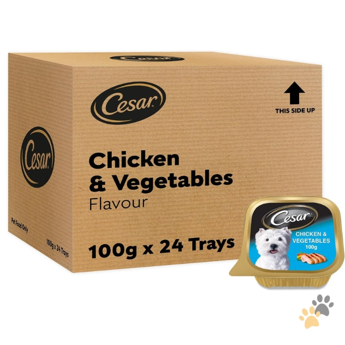 CESAR CHICKEN & VEGETABLES ADULT WET DOG FOOD BOX