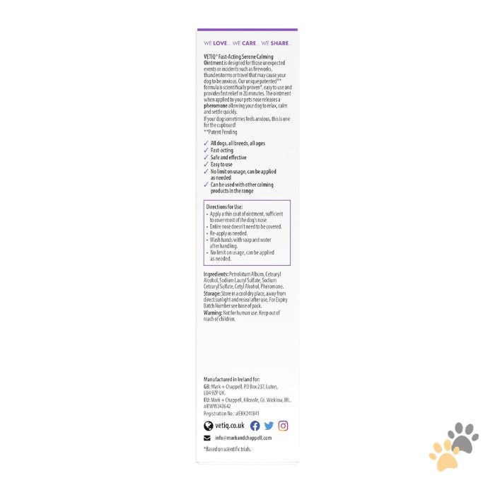 VETIQ SERENE CALMING DOG OINTMENT