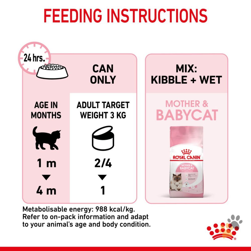 ROYAL CANIN MOTHER AND BABYCAT WET FOOD CANS TRAY - 12 X 195G