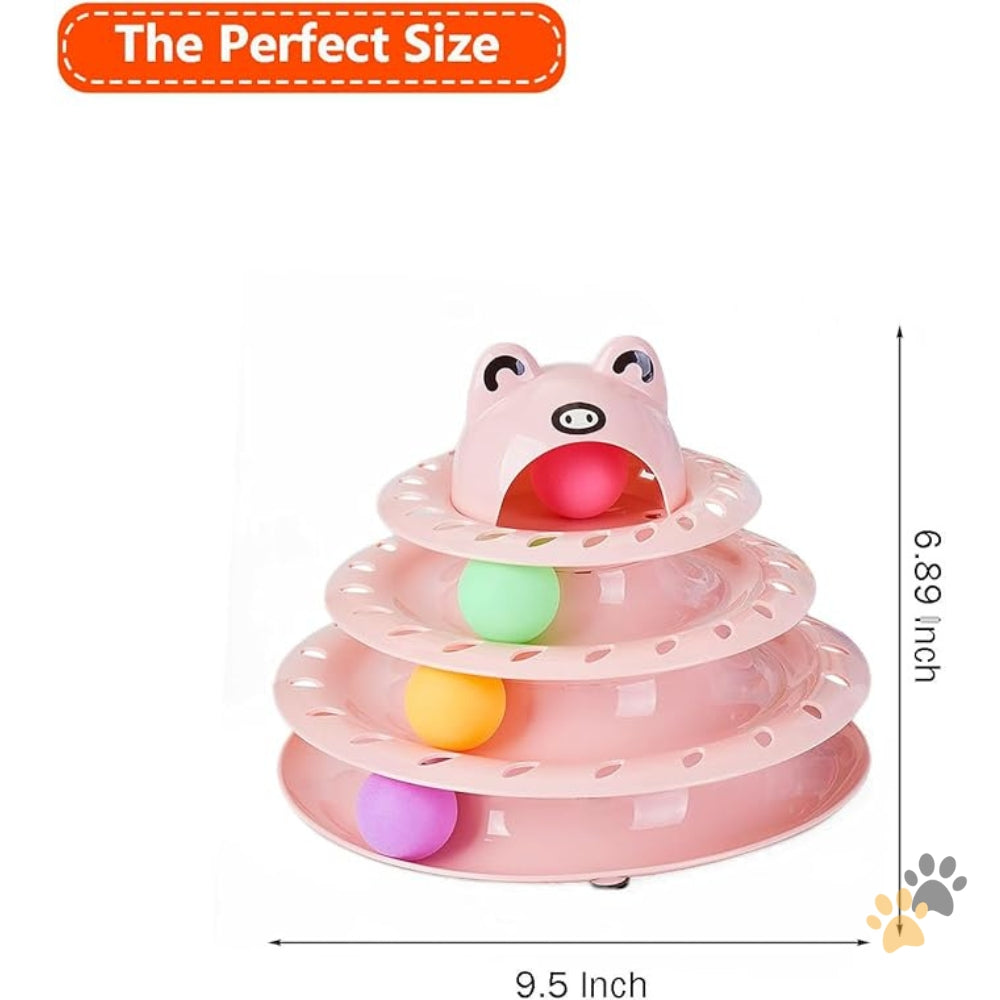 COZY PAWS INTERACTIVE 4 TIER BALL TRACK CAT TOY FOR INDOOR CATS