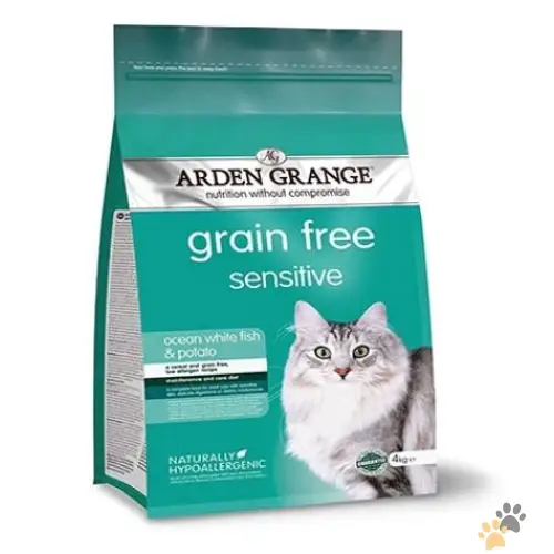 Arden Grange Grain Free Sensitive Adult Ocean White Fish & Potato Dry Cat Food - 2 Kg - Cat Food