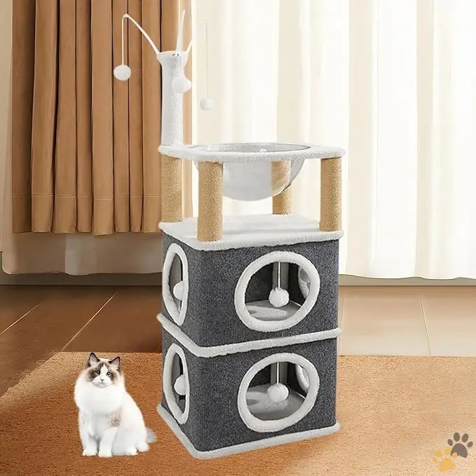 Cat Bed Space Capsule Cat House Furniture Interactive Play Toy - Three Layers - Pet Housing