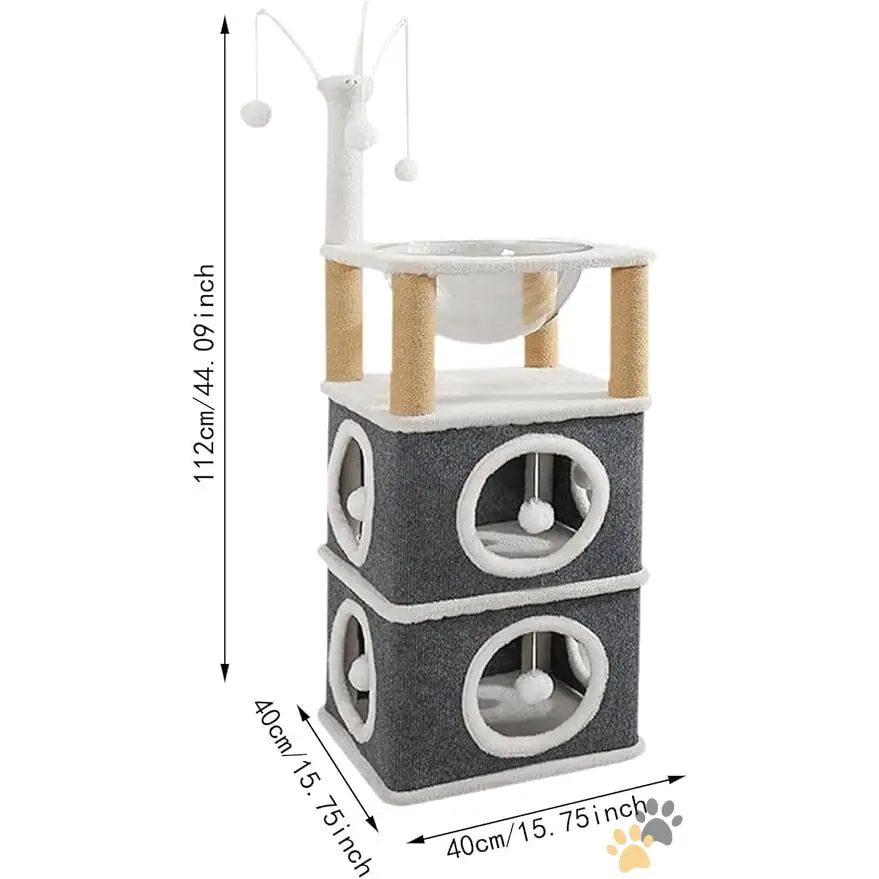 Cat Bed Space Capsule Cat House Furniture Interactive Play Toy - Three Layers - Pet Housing