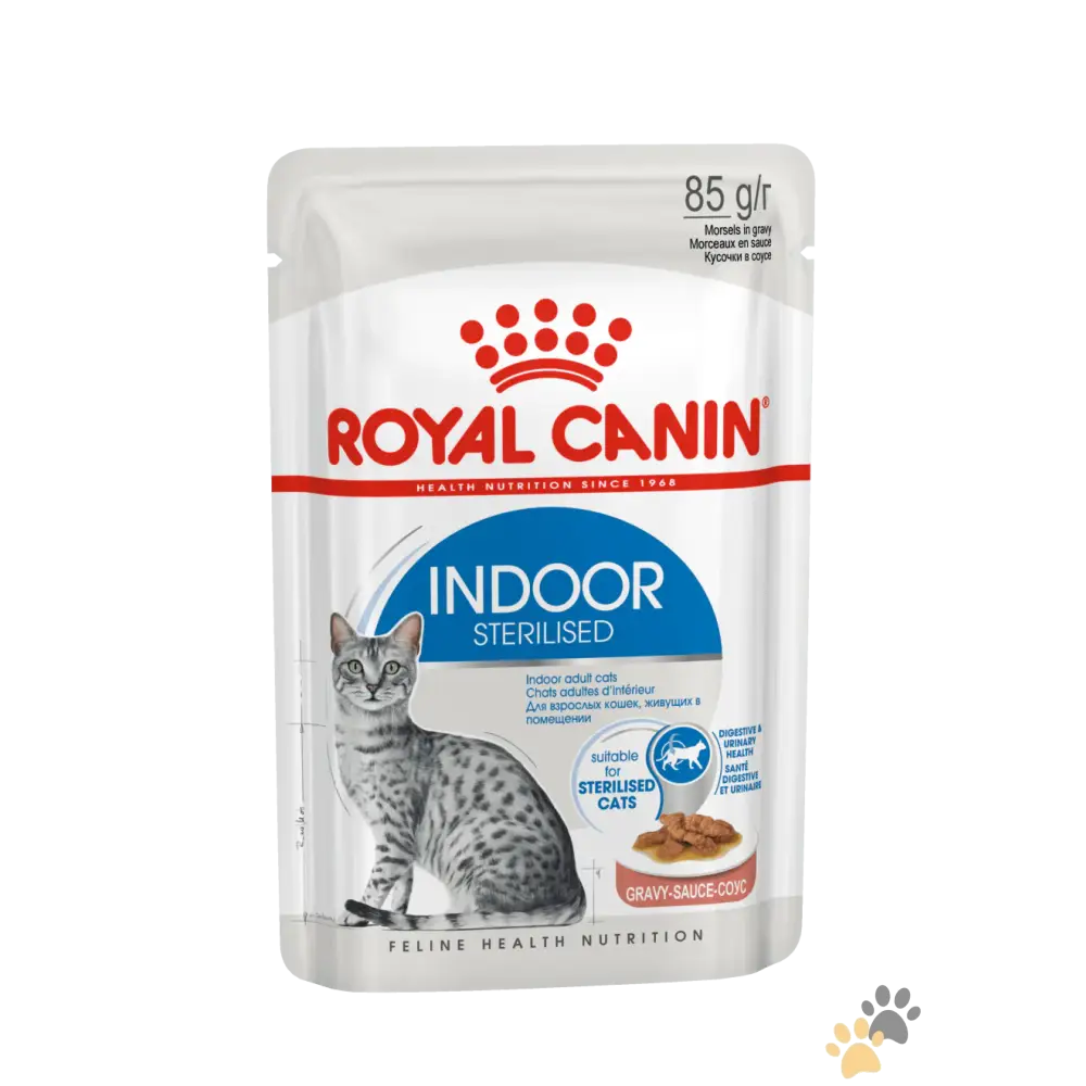 Royal Canin Feline Health Nutrition Indoor Sterilised Gravy Wet Food - 12x85g - Cat Food