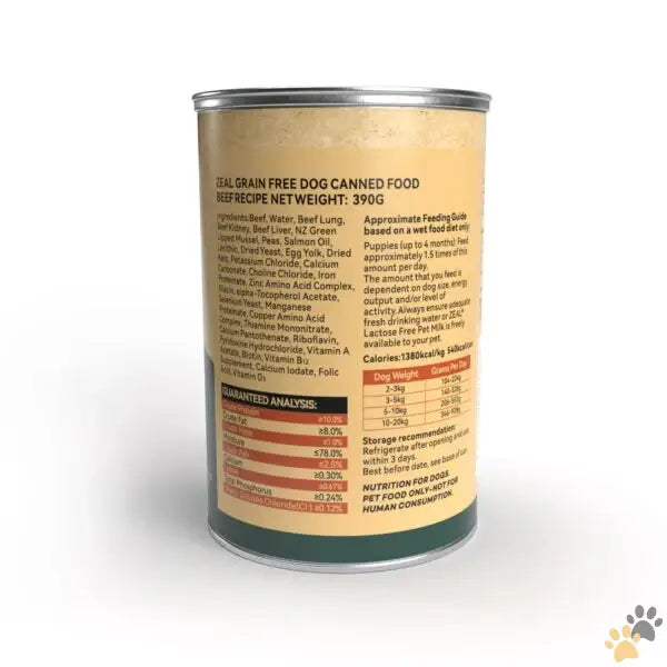Zeal Grain Free Canned Dog Food 390g – (beef Recipe) - 390g - Dog Food