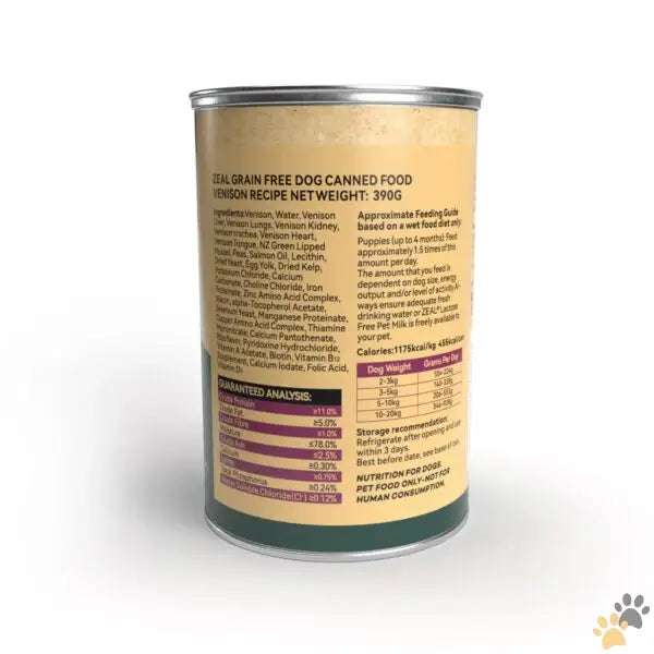 Zeal Grain Free Canned Dog Food 390g – (venison Recipe) - 390g - Dog Food