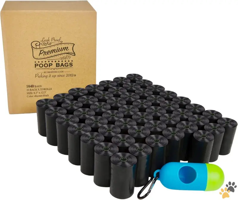 Shoppinglion Extra Strength Poop Bags with Epi Technology - 1 Dispenser / 1042 Piece Set - 1040 Dog Poop Bags