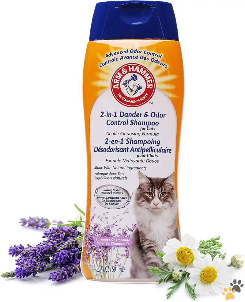 Arm & Hammer Cat Dander Shampoo - Lavender Chamomile / 20 Fl Oz (pack of 1) - 2-in-1 Deodorizing & Dander Reducing