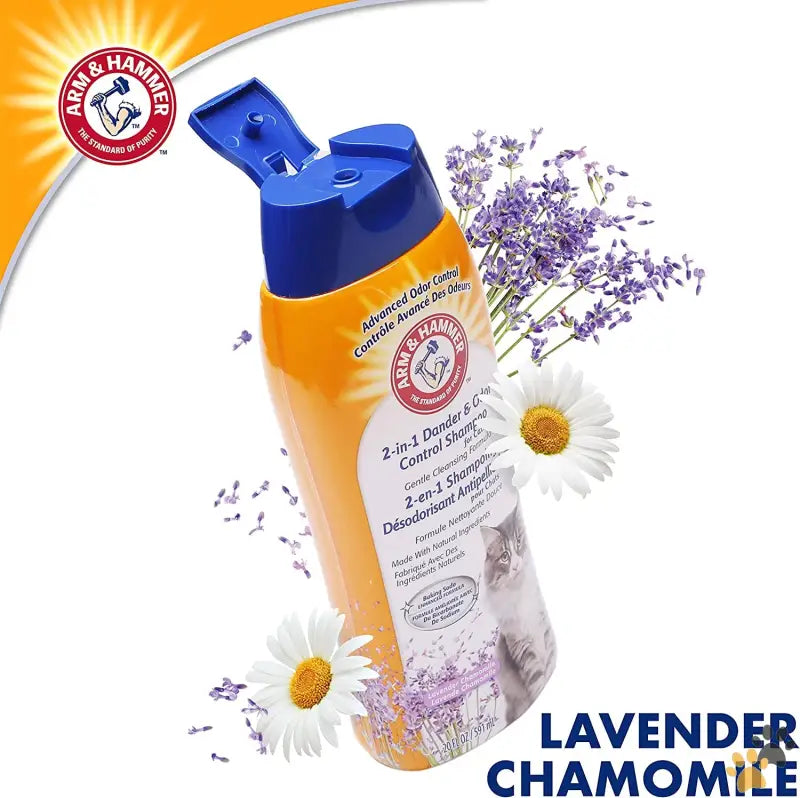 Arm & Hammer Cat Dander Shampoo - Lavender Chamomile / 20 Fl Oz (pack of 1) - 2-in-1 Deodorizing & Dander Reducing