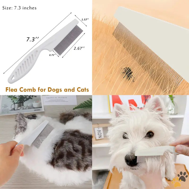 Hugoing Pet Hair Remover Roller - 1 - 2-in-1 Reusable Pet Hair Remover & Lint Roller with Flea Comb 2 Count.