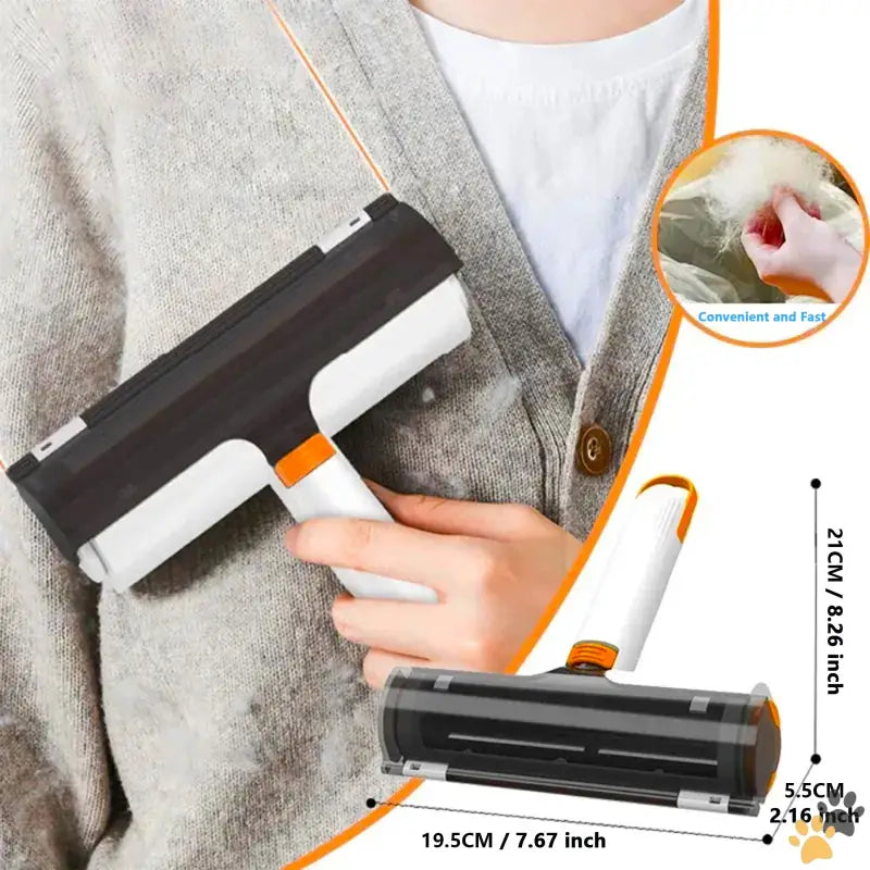 Hugoing Pet Hair Remover Roller - 1 - 2-in-1 Reusable Pet Hair Remover & Lint Roller with Flea Comb 2 Count.