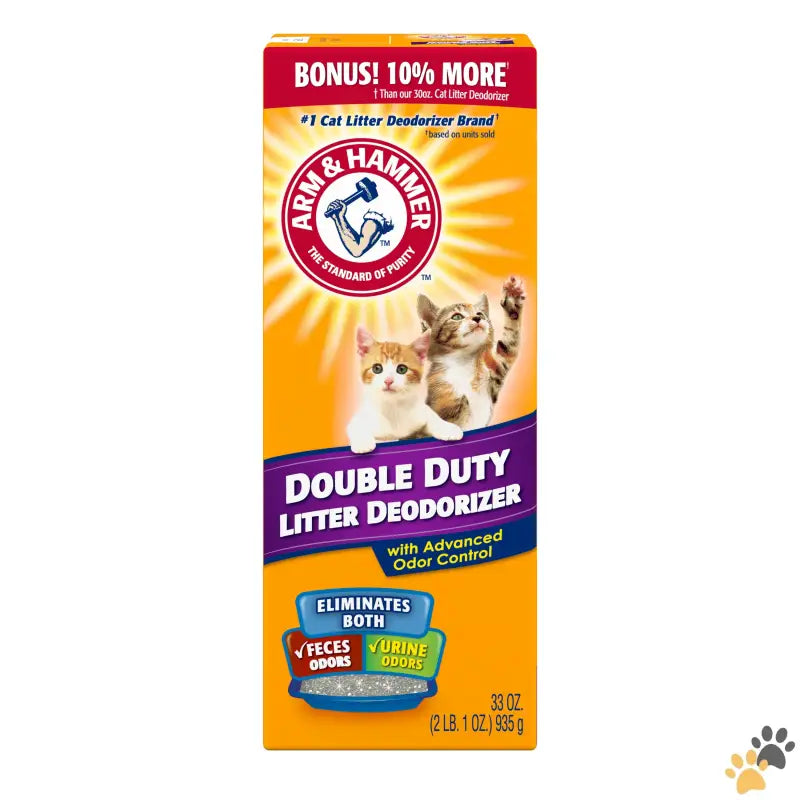 Arm & Hammer Cat Litter Deodorizer - 2 - (2 Pack) Double Duty Cat Litter Deodorizer and Pet Odor Eliminator 33 Oz Box.