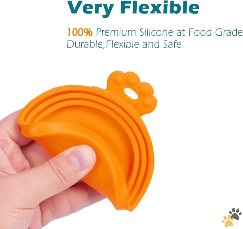 Silicone Pet Food can Lids - Orange + blue + Green + Pink - 4 Packs Silicone Pet can Lids Dog Cat Food can Cover