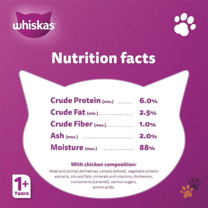 WHISKAS TASTY MINCE CHICKEN IN GRAVY CAT FOOD