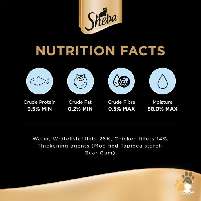 SHEBA SUSTAINABLE WHITE FISH FILETS ADULT CAT FOOD