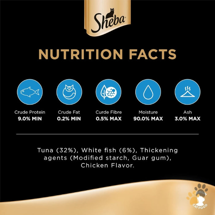 SHEBA TUNA & WHITE FISH IN GRAVY WET CAT FOOD