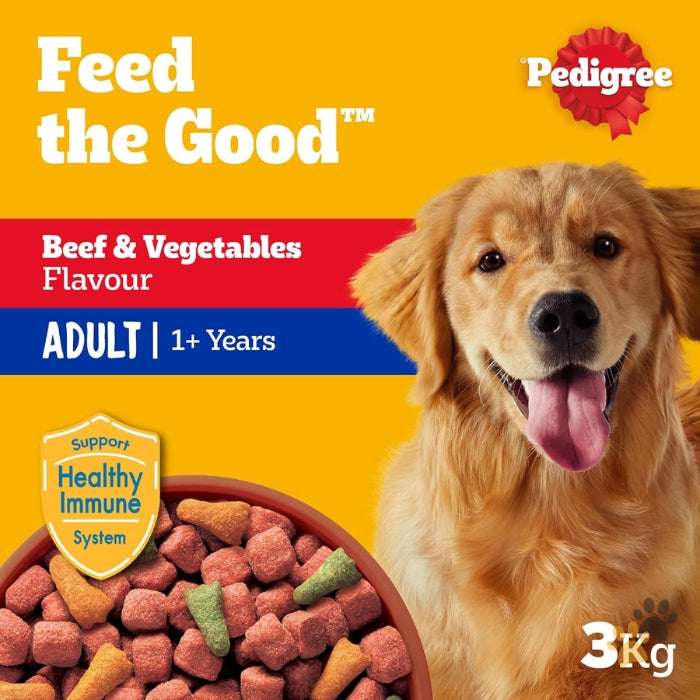 PEDIGREE BEEF & VEGETABLES ADULT DRY DOG FOOD
