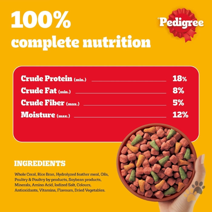 PEDIGREE BEEF & VEGETABLES ADULT DRY DOG FOOD