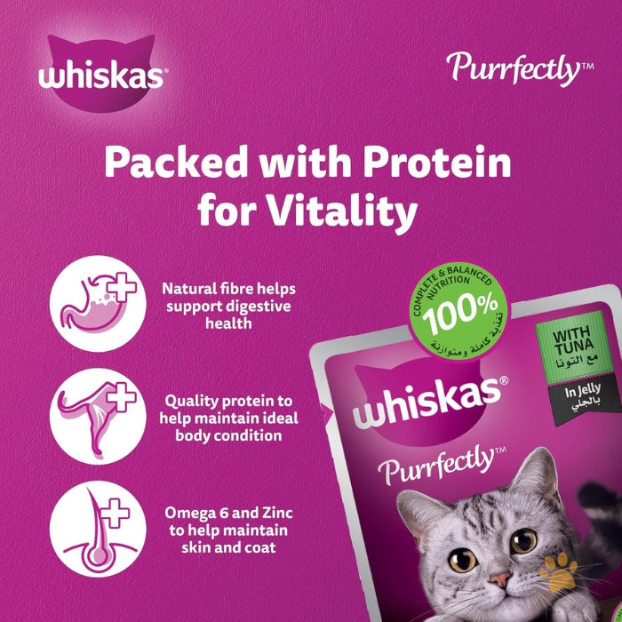 WHISKAS PURRFECTLY TUNA IN JELLY ADULT WET CAT FOOD