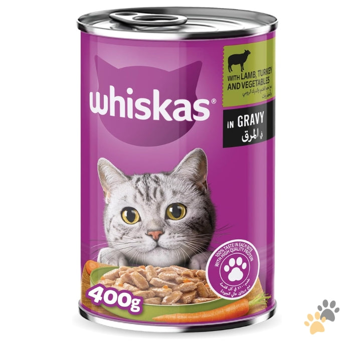 WHISKAS TASTY MINCE LAMB, TURKEY AND VEGETABLES IN GRAVY CAT FOOD