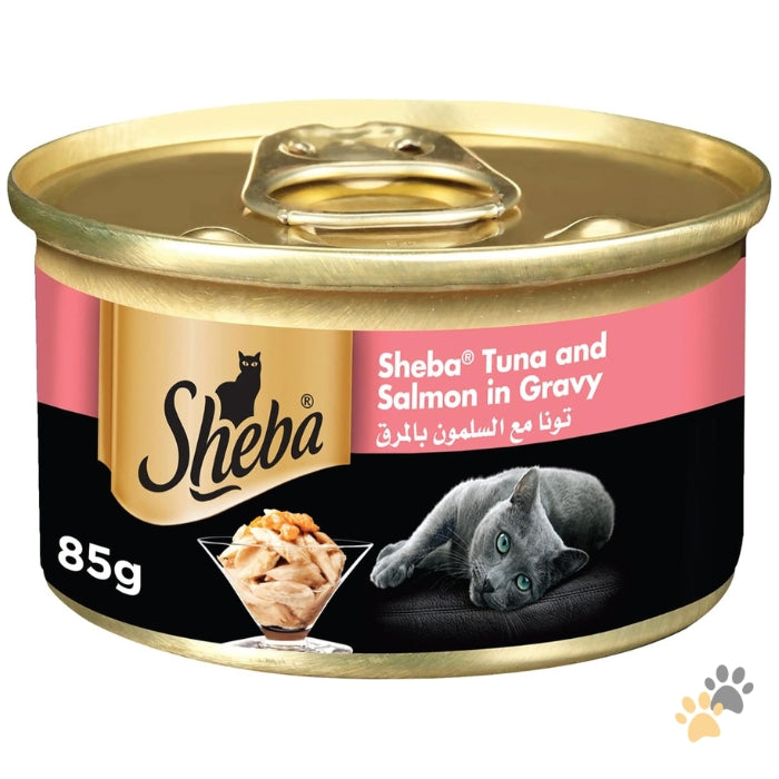 SHEBA TUNA AND SALMON IN GRAVY WET CAT FOOD