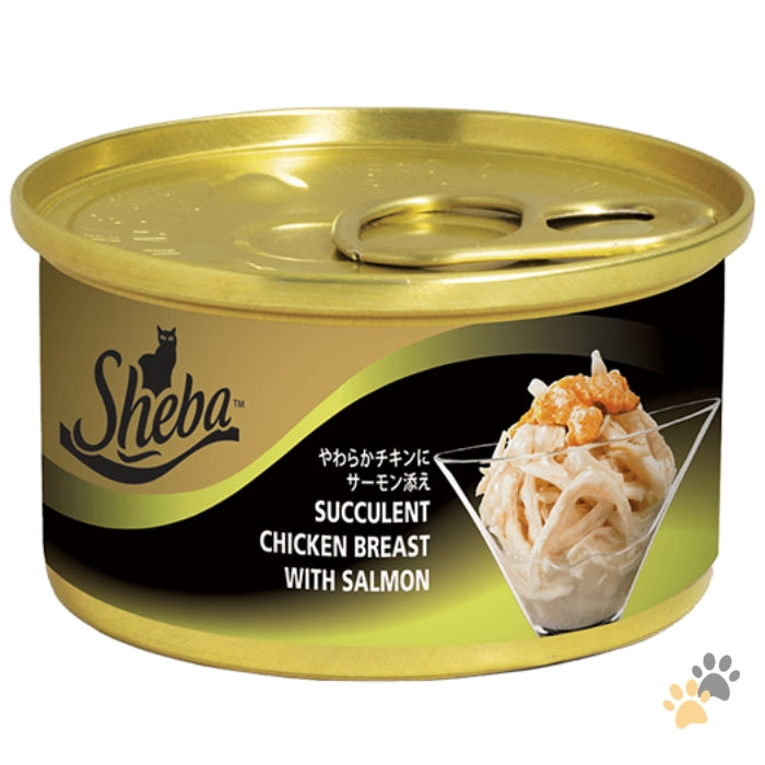 SHEBA SUCCULENT CHICKEN BREAST WITH SALMON IN GRAVY WET CAT FOOD