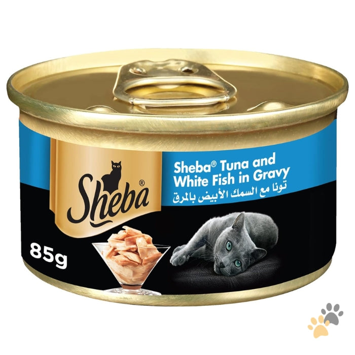 SHEBA TUNA & WHITE FISH IN GRAVY WET CAT FOOD
