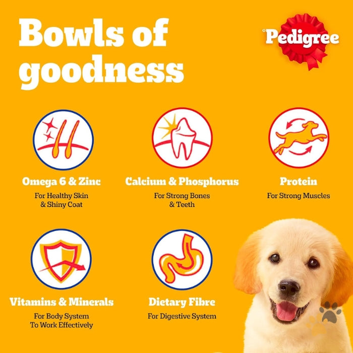 PEDIGREE MILKY POCKETS WITH CHICKEN, EGG & MILK DRY PUPPY FOOD