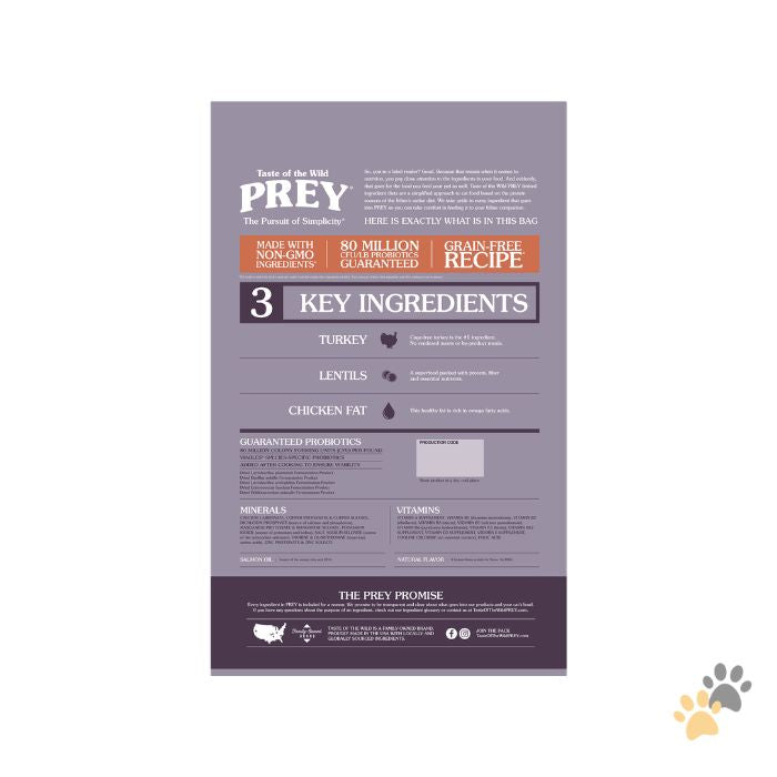 TASTE OF THE WILD PREY TURKEY FORMULA FOR CAT WITH LIMITED INGREDIENTS