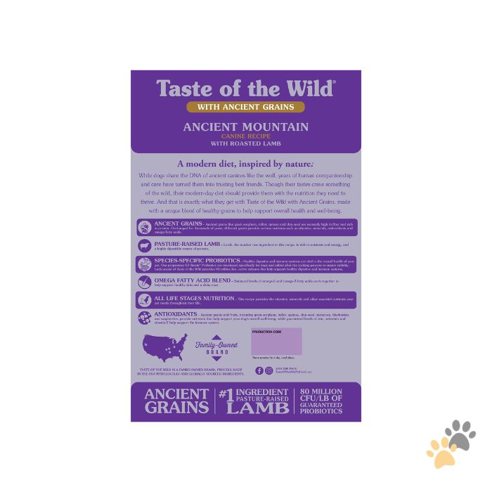 TASTE OF THE WILD ANCIENT MOUNTAIN CANINE RECIPE WITH ROASTED LAMB DRY DOG FOOD