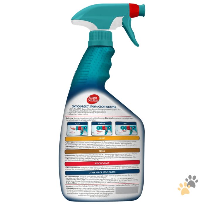 SIMPLE SOLUTION OXY CHARGED PET STAIN & ODOUR REMOVER