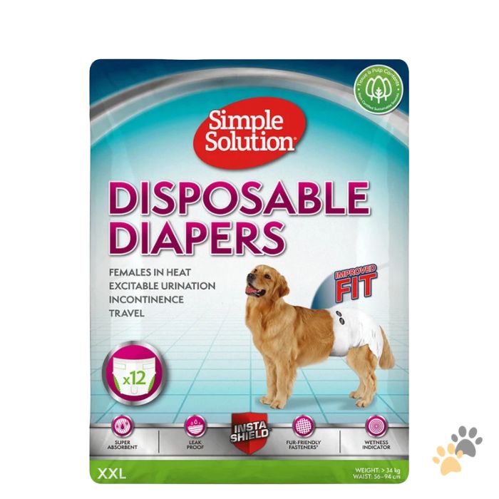 SIMPLE SOLUTION DISPOSABLE FEMALE DOG DIAPERS