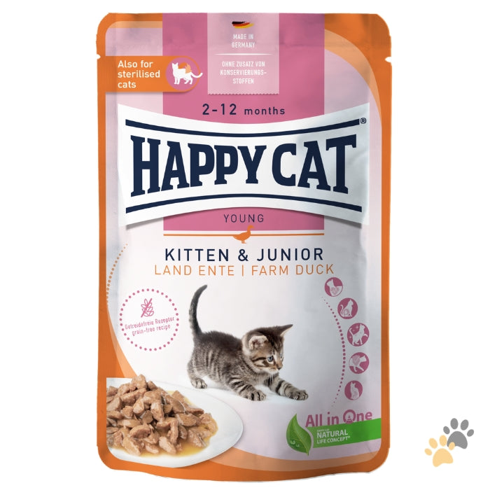 HAPPY CAT MIS KITTEN & JUNIOR FARM DUCK