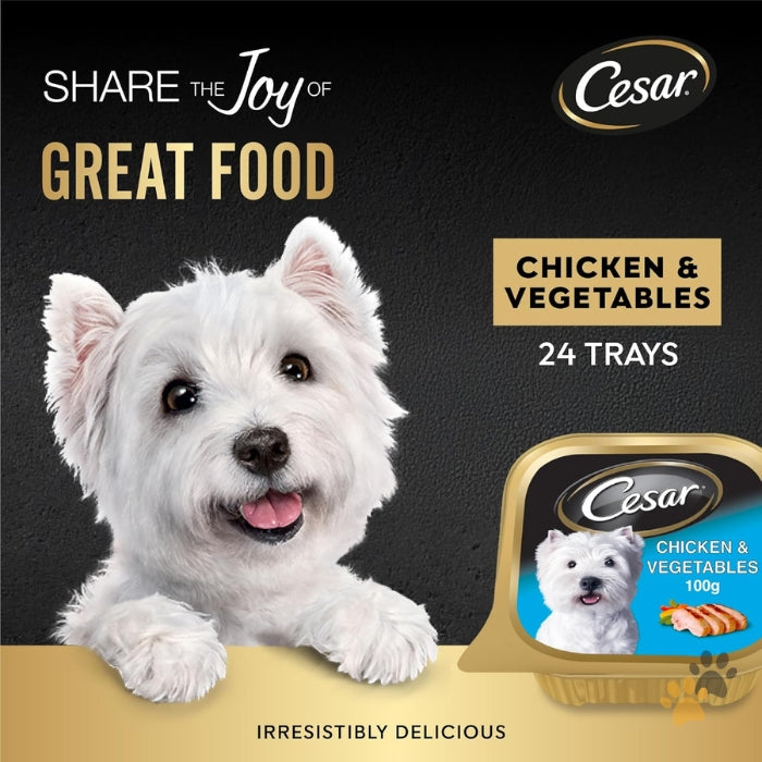 CESAR CHICKEN & VEGETABLES ADULT WET DOG FOOD BOX